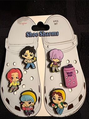 Colorful Kids Shoe Charms Set - Purple, Pink, Yellow, Blue, Red, Black